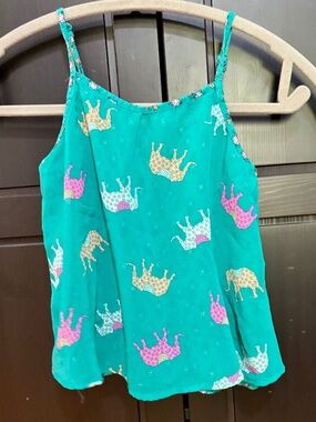 Xhilaration Girls Green Layered Spaghetti Strap Tank Top, Size M